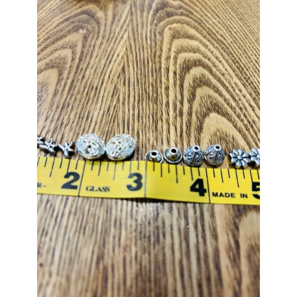 New Jewelry Making Lot Silvertone Assorted Findings Metal Spacer Beads & Rounds